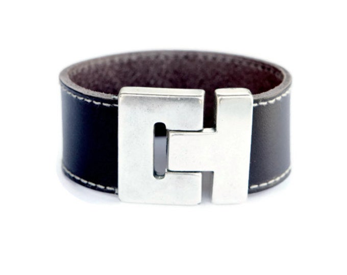 Unisex cuff, leather Cuff, statement cuff, large bracelet, men cuff, unisex bracelet, uno de 50 bracelet style, large bracelet