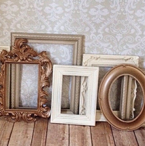 6 Vintage Style PICTURE FRAMES Rustic Romantic by VintageEvents