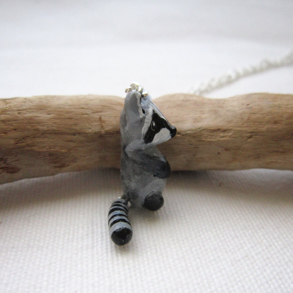 On sale 20 discountedTiny baby raccoon necklace by