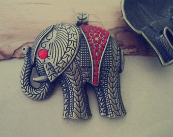 2pcs Antique Bronze elephant Charms Pendant 55mmx60mm