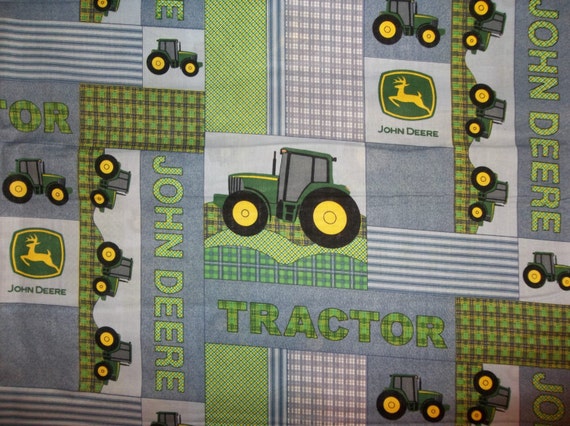 John Deere Tractor Patch Denim Blue Green Yellow John Deere