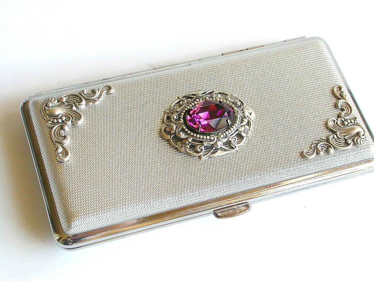 Silver Victorian Women Cigarette Case for King Size to