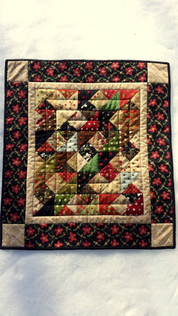 QUILTED CHRISTMAS table runner or wall hanging