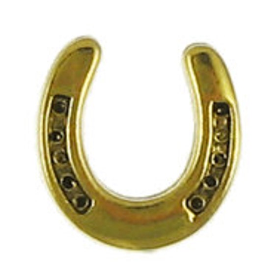 Gold Horseshoe Lapel Pin Lucky Pins Pins for Luck Cowboy