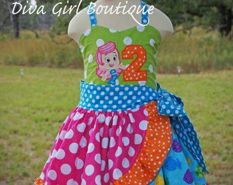 Girls Boutique Birthday Dress Molly the Mermaid Bubble Guppies Party ...