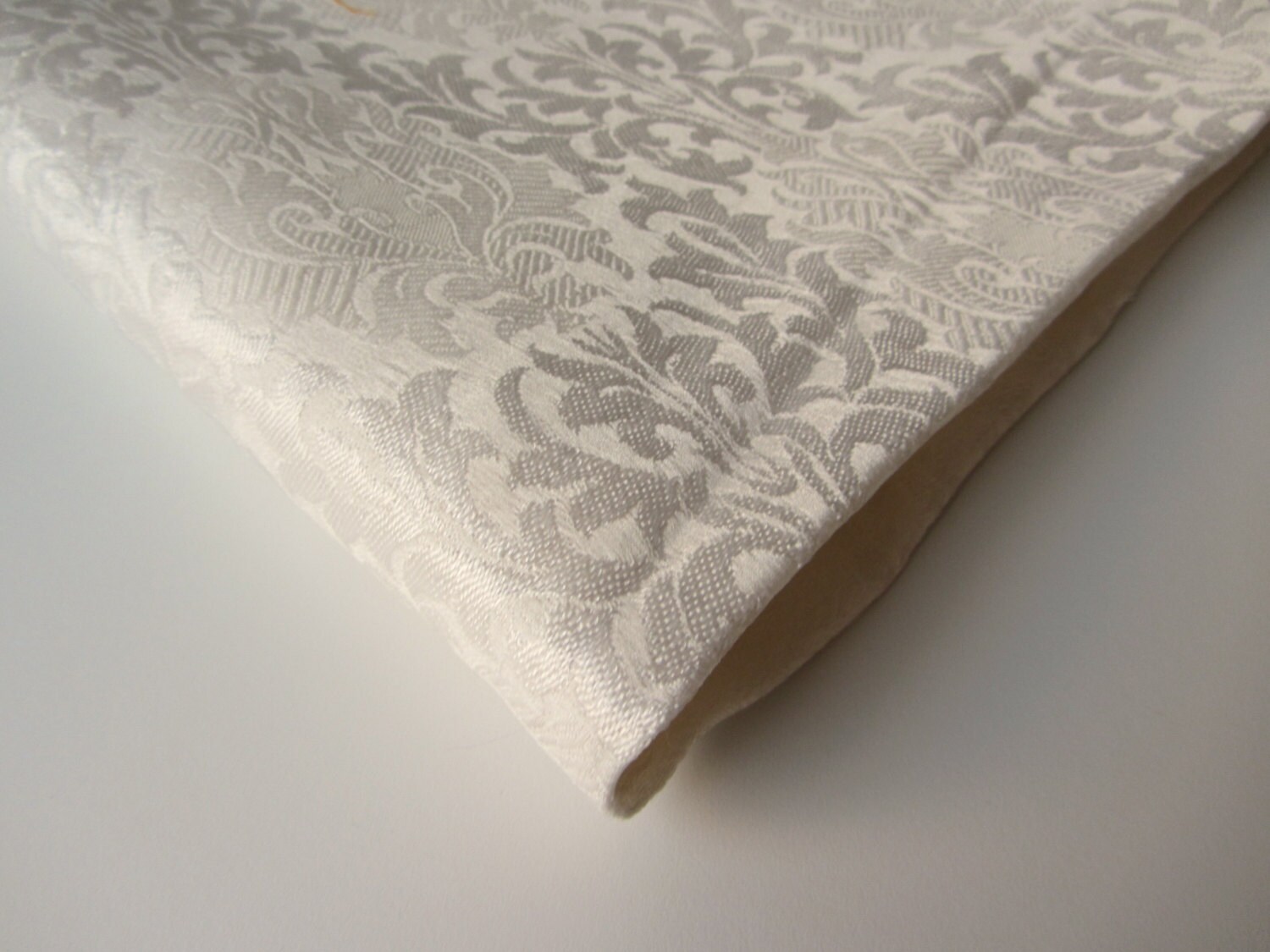 SALE White flowers silk brocade wedding bridal India by SilksByUmf
