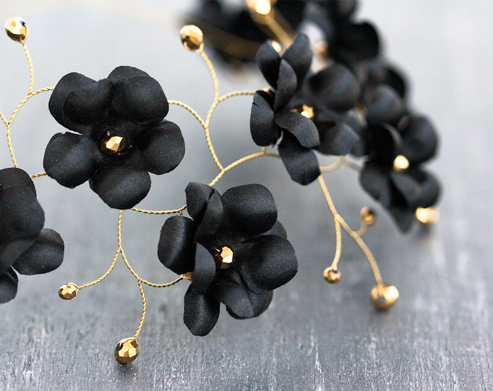 flower etsy Item  Details crown black