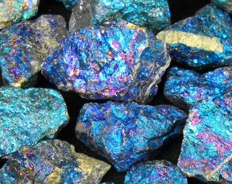 Multipack 1"-1.5" SIZE SMALL Peacock Ore gemstone iridescent rock stone crystals chalcopyrite bornite blue purple turquoise gold specimen