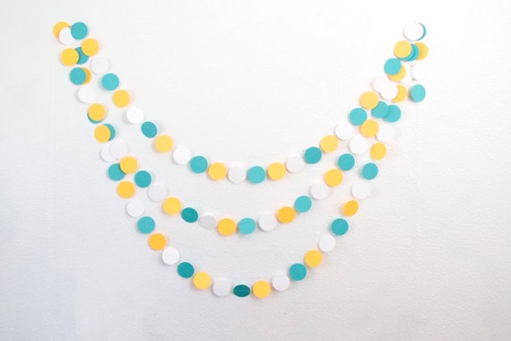 Paper Garland - Aqua and Yellow Garland Il_570xn