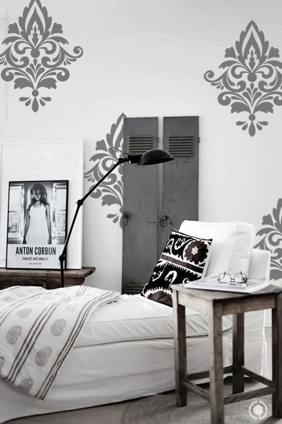 Big Damask Pattern Vinyl Wall Decal Home Decoration Wall