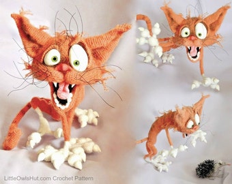 094 Orange Cat Arestarh with wire frame - Amigurumi Crochet Pattern PDF file by Pertseva Etsy