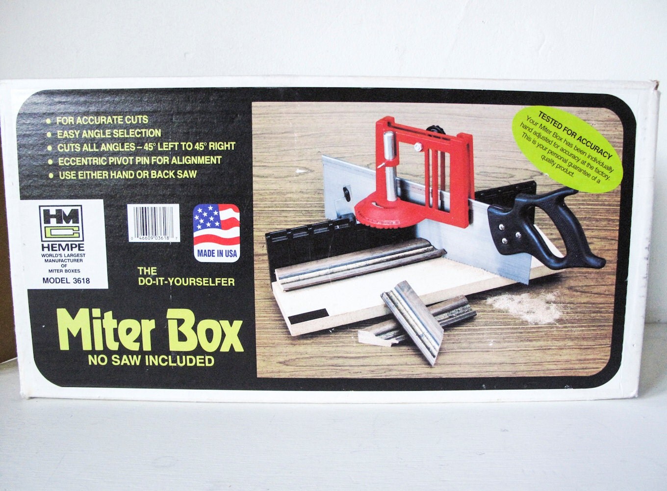 Hempe Miter Box Do It Yourself Woodworking Hand Tool Set W/