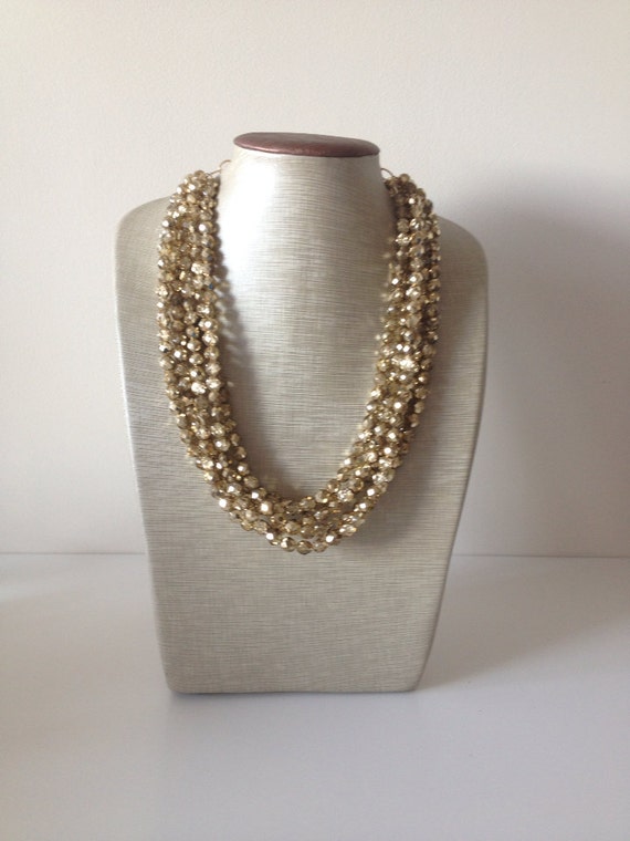 Sparkly Gold Statement Necklace by icravejewels on Etsy