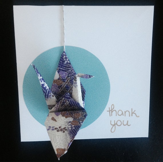 Thank You Card with Origami Crane