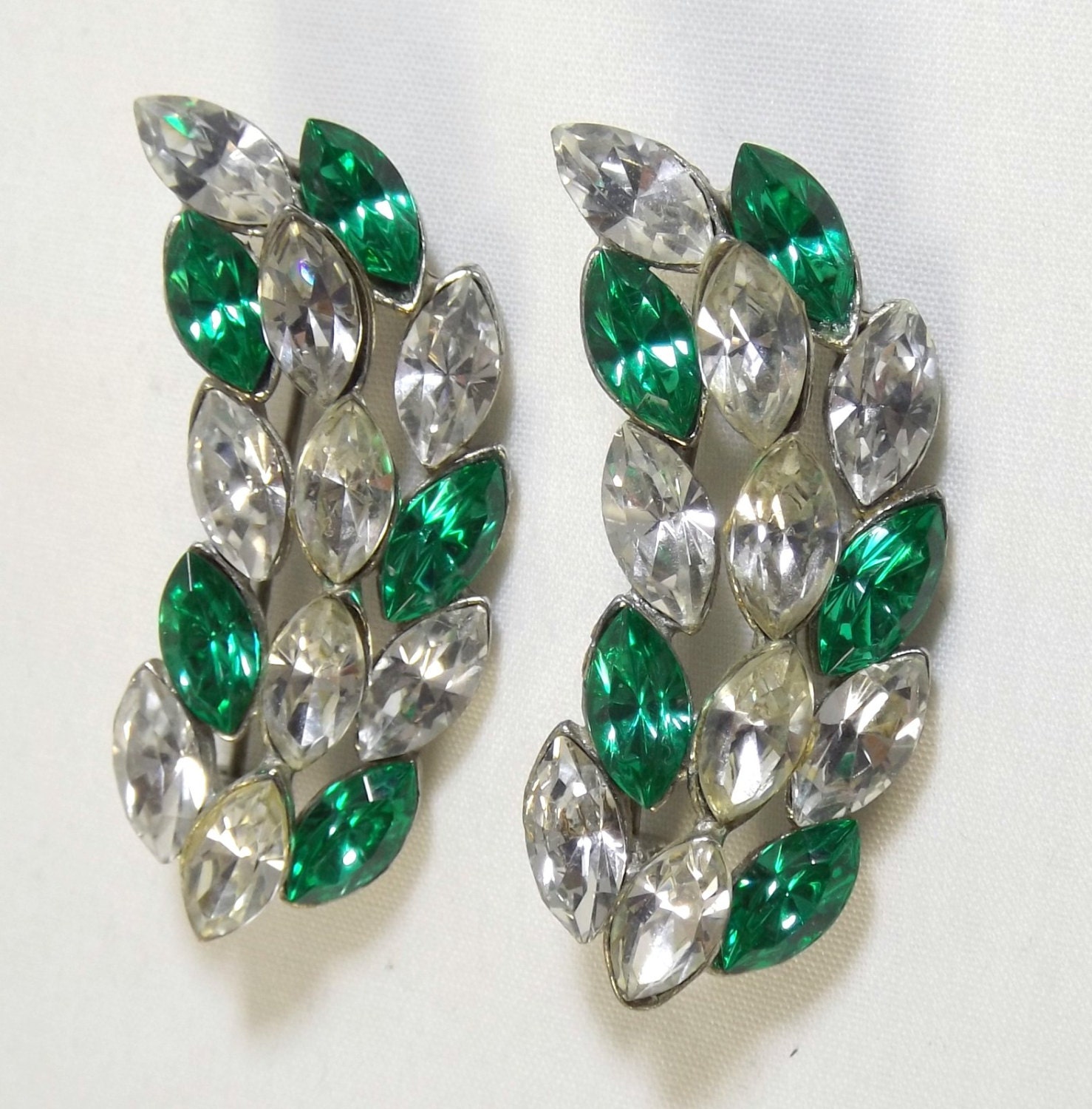 Pair of Matching Rhinestone Brooches