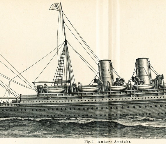 American sternwheeler print North German Lloyd steam ship