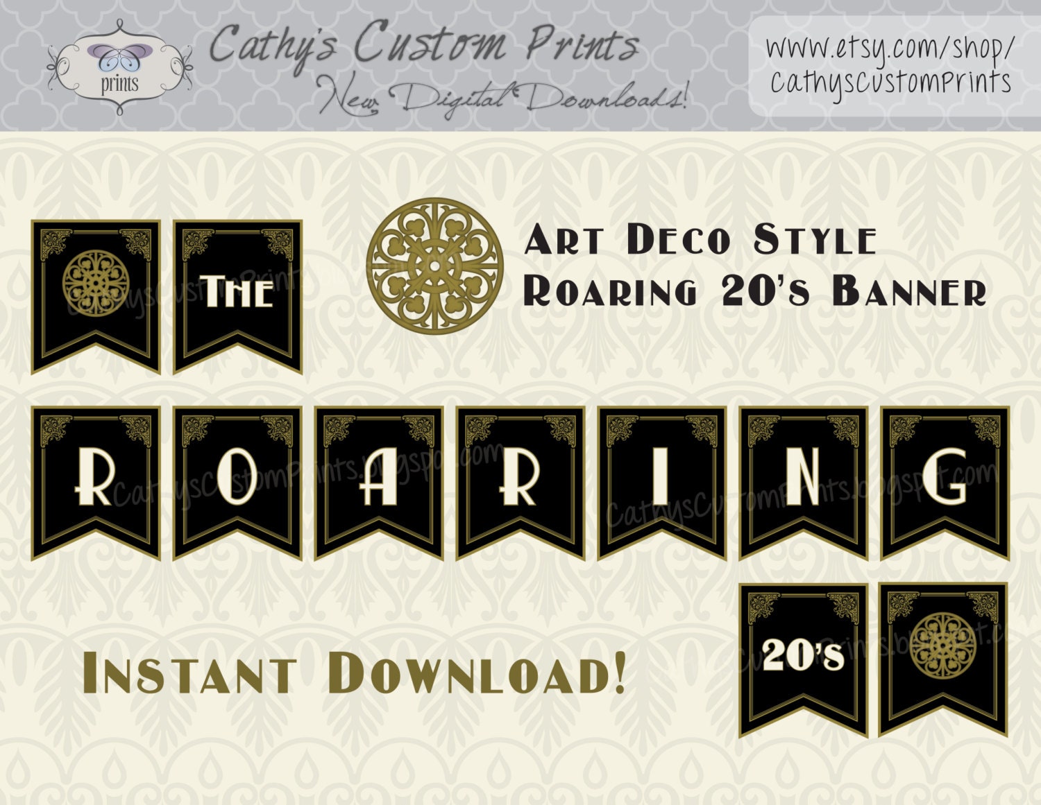 The Roaring 20's Printable Banner