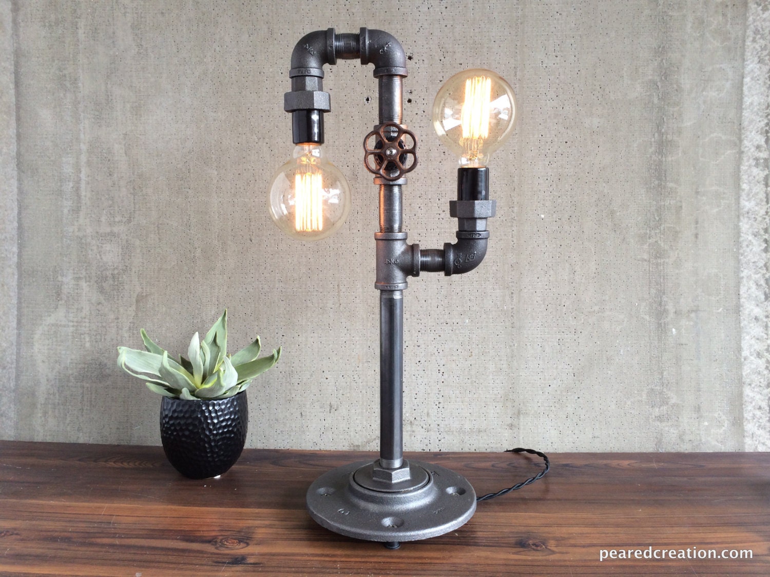 Modern Table Lamp Industrial Lighting Iron Piping