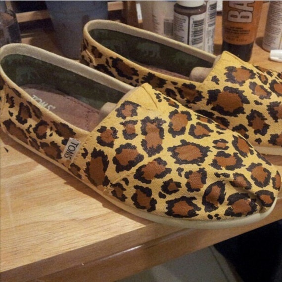 Items similar to Leopard print TOMS (your shoes shipped to ...