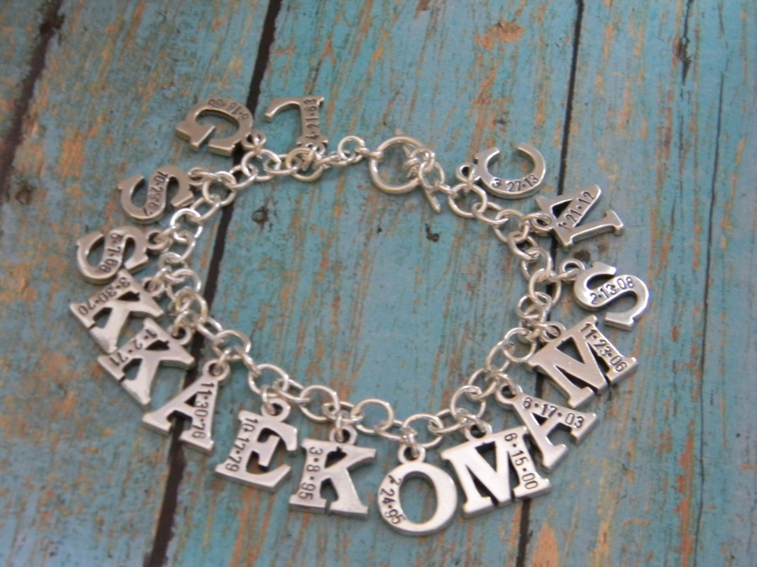 Personalized Grandmother Bracelet Sterling Silver Custom Made
