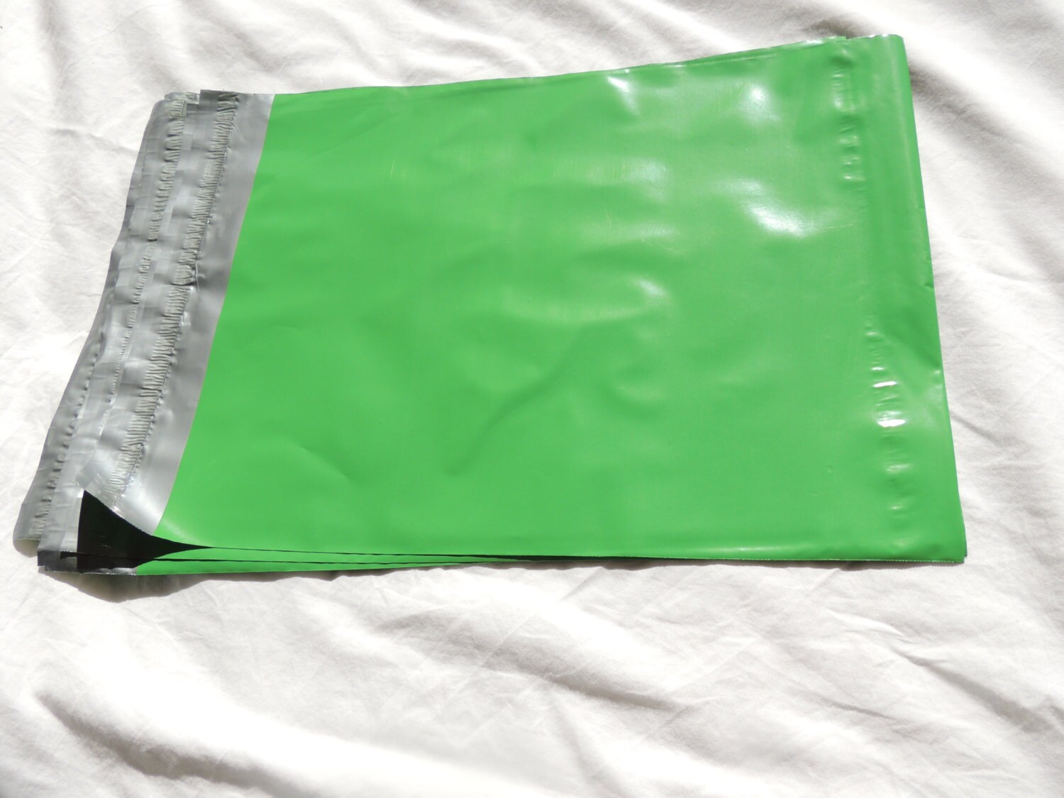 50 10 x13 Green Poly Mailer Envelopes, Colored Self Sealing Poly