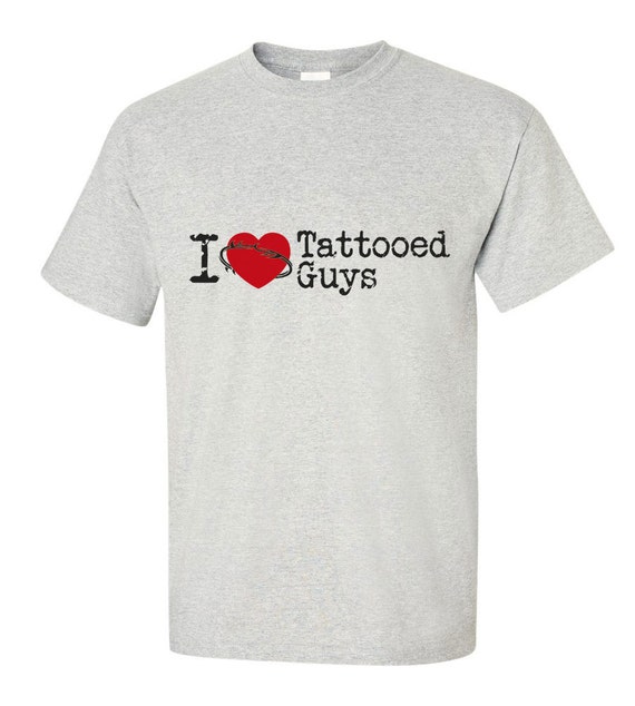 I Heart Love Tattooed Guys T-shirt S-3XL 100% cotton TB150