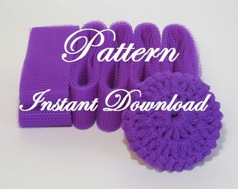 Scrubbie Pattern For Crocheted Nylon Netting Dish Scrubbies