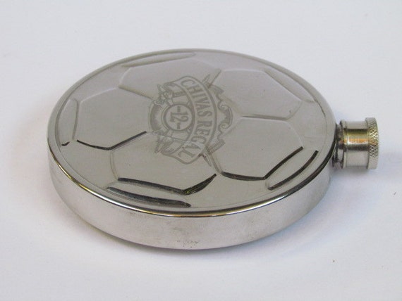 Flask-Stainless Steel Round CHIVAS REGAL Whisky Flask