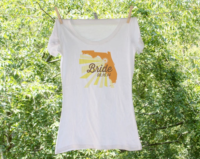 Florida State Bride with wedding date (can personalize with wedding colors) // Scoop, Vneck or Tank