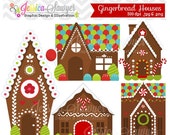 50% OFF - INSTANT DOWNLOAD, gingerbread house clipart, gingerbread man clip art , for commercial use, personal use, invites, cards, scrapboo Il_170x135