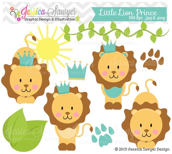 INSTANT DOWNLOAD, little prince lion clipart, jungle clip art, for commercial use, personal use, cards, invites, party supply Il_570xn