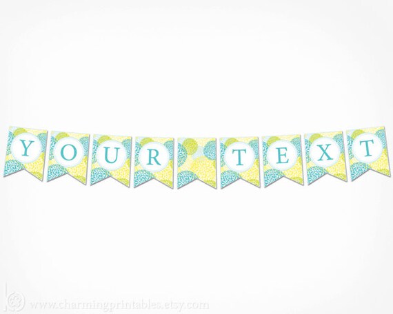 Floral Banner - PRINTABLE DIY Banner - Custom Love is Sweet, Wedding, Happy Birthday, Bridal Shower, Girl Baby Shower Flower Spring Garland Il_570xn
