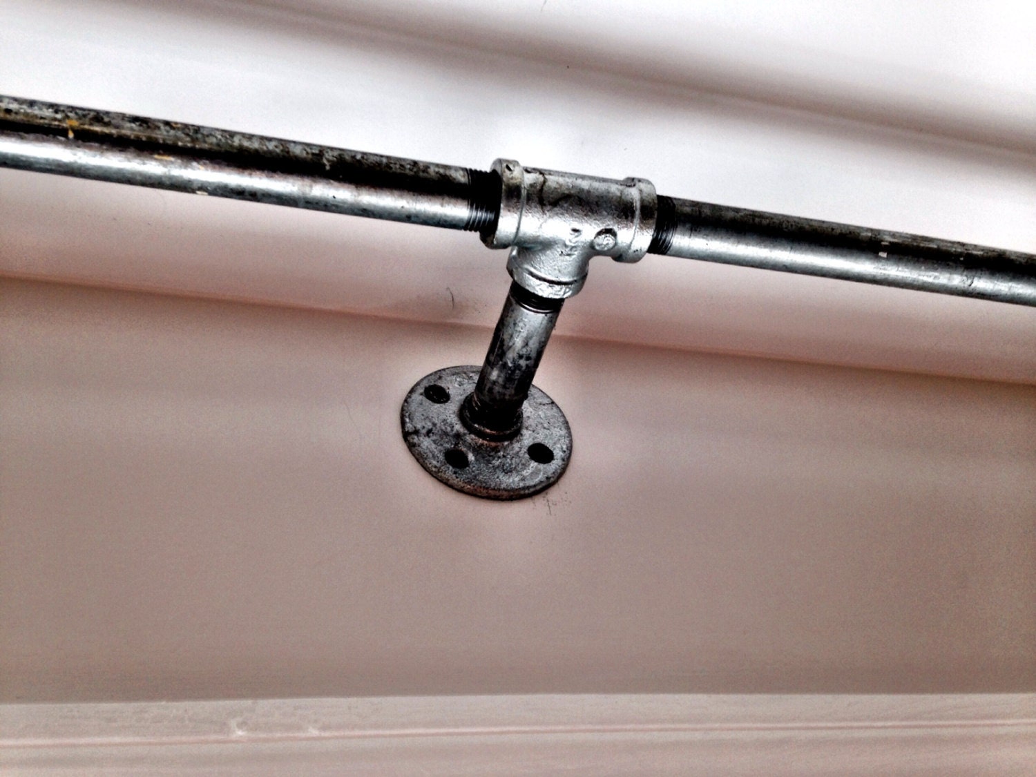 Large IndustrialInspired Galvanized Pipe Curtain Rod