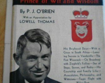 Vintage Book, Will Rogers- Ambassador of Good Will, Prince of Wit and Wisdom ECS