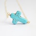 Turquoise Sideways Cross Necklace 14k Gold Filled Chain