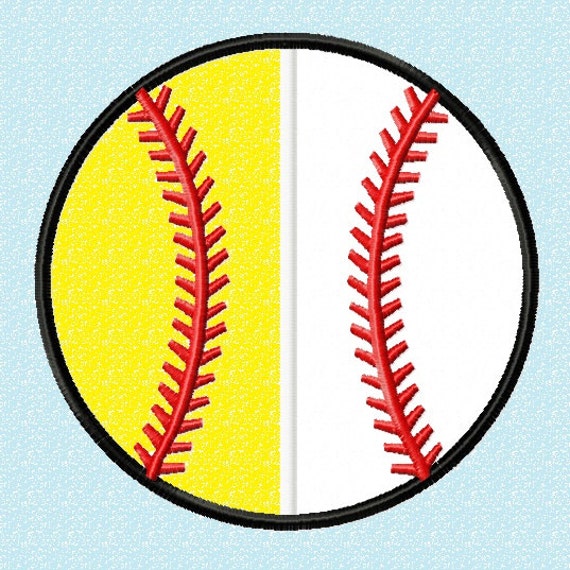 Baseball and Softball Applique Embroidery Design sizes