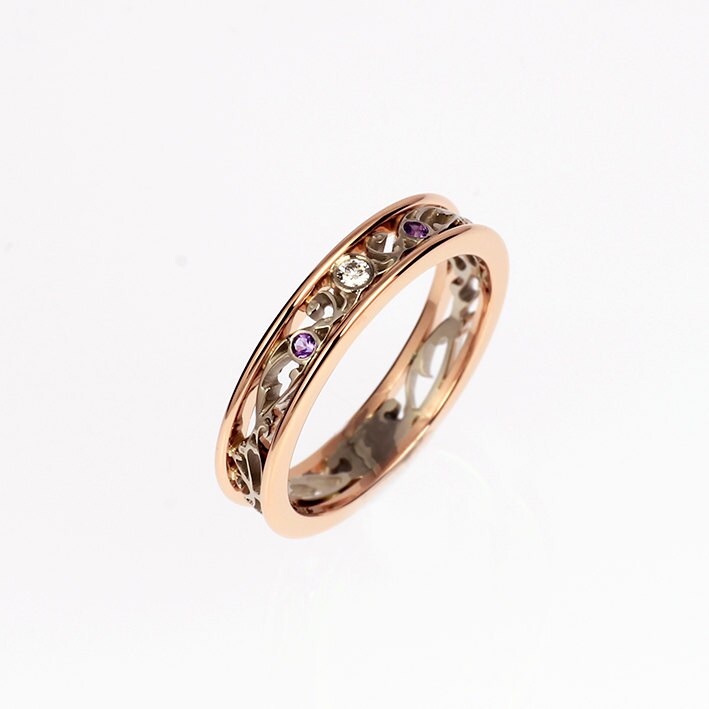amethyst wedding ring set rose gold diamond ring men's