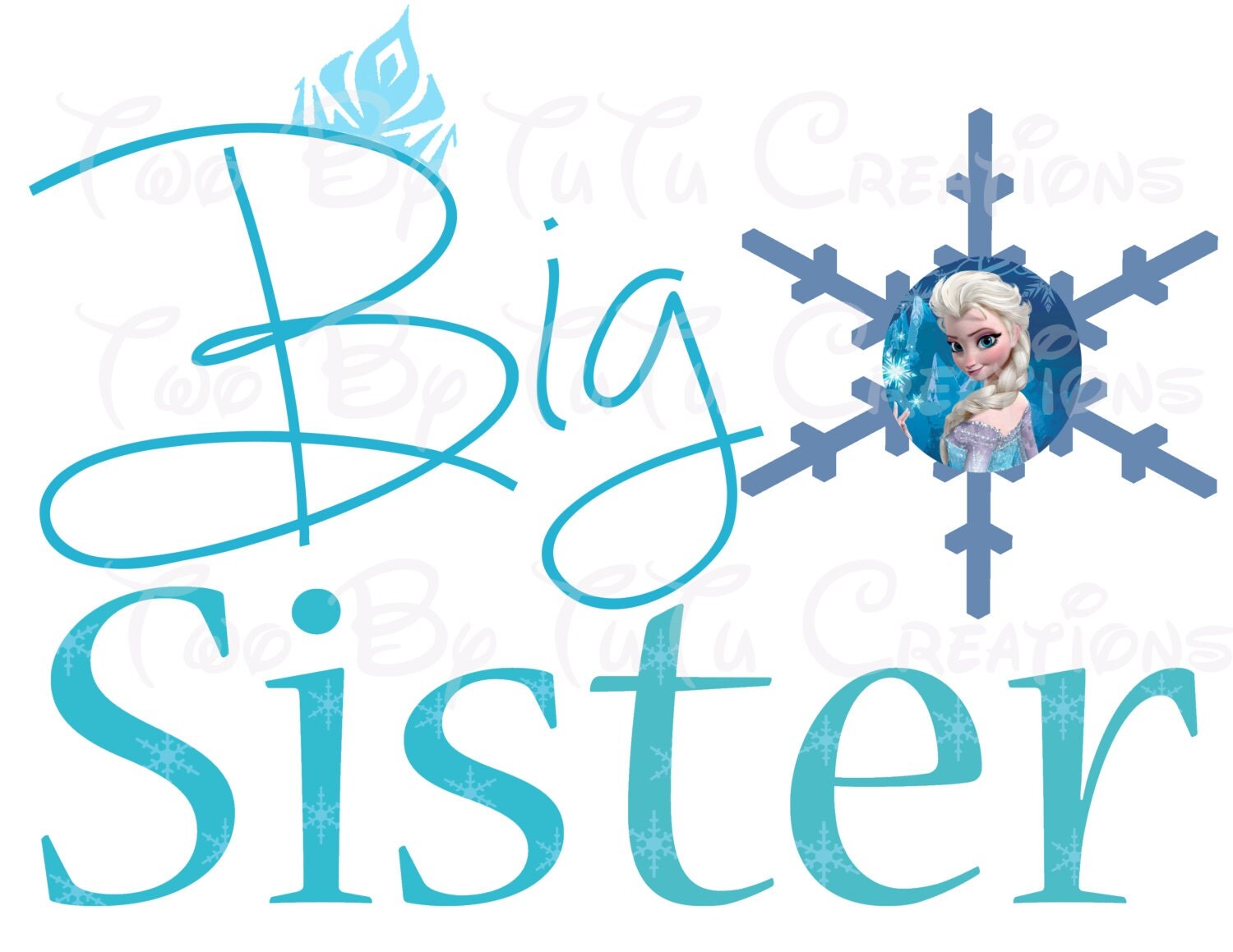 Frozen Anna Elsa Big Sister Printable Image for Iron On