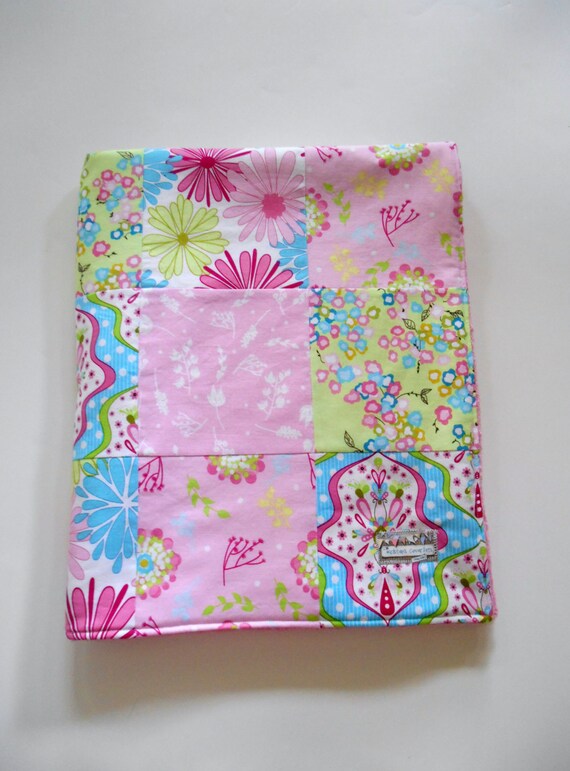 Minky Baby Girl Patchwork Quilt Blanket Riley by KristensCoverlets