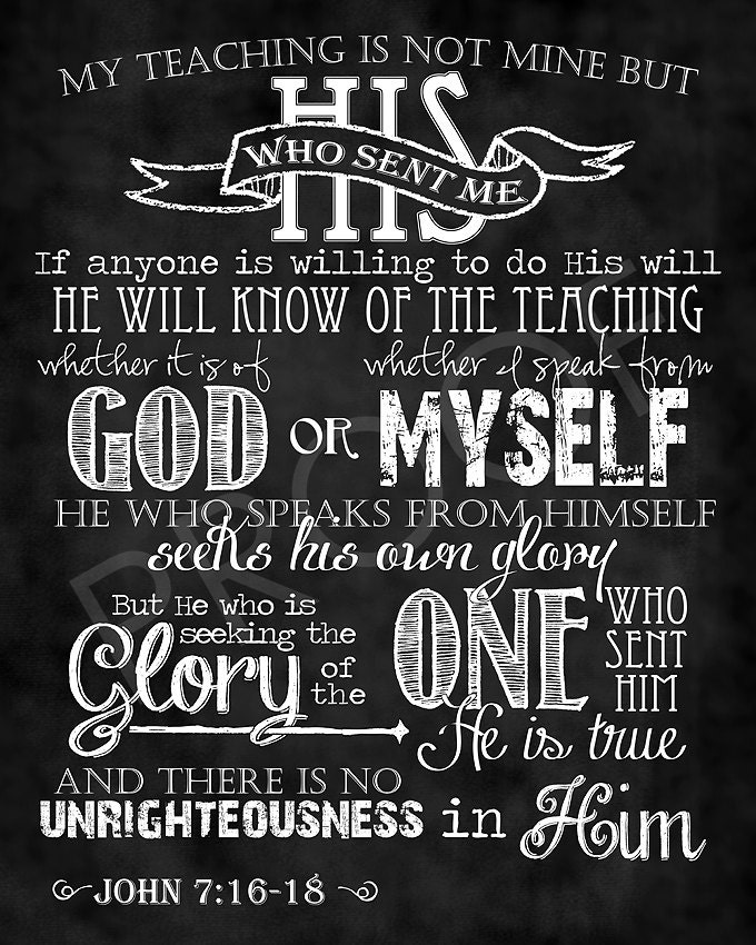 Scripture Chalkboard Art John 7:16-18