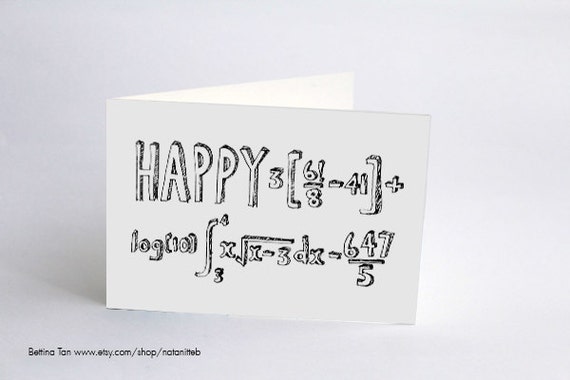 Items similar to Maths 20th Birthday Card - Colour it in yourself on Etsy