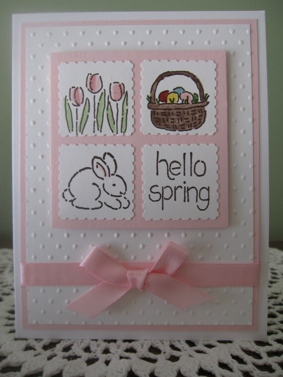 Handmade Greeting Card: Hello Spring Spring/Easter