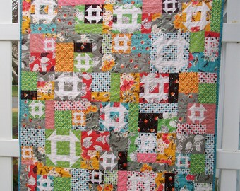 Flea Market Fancy Pixie Churn Dash Colorful Patchwork Baby Toddler Quilt