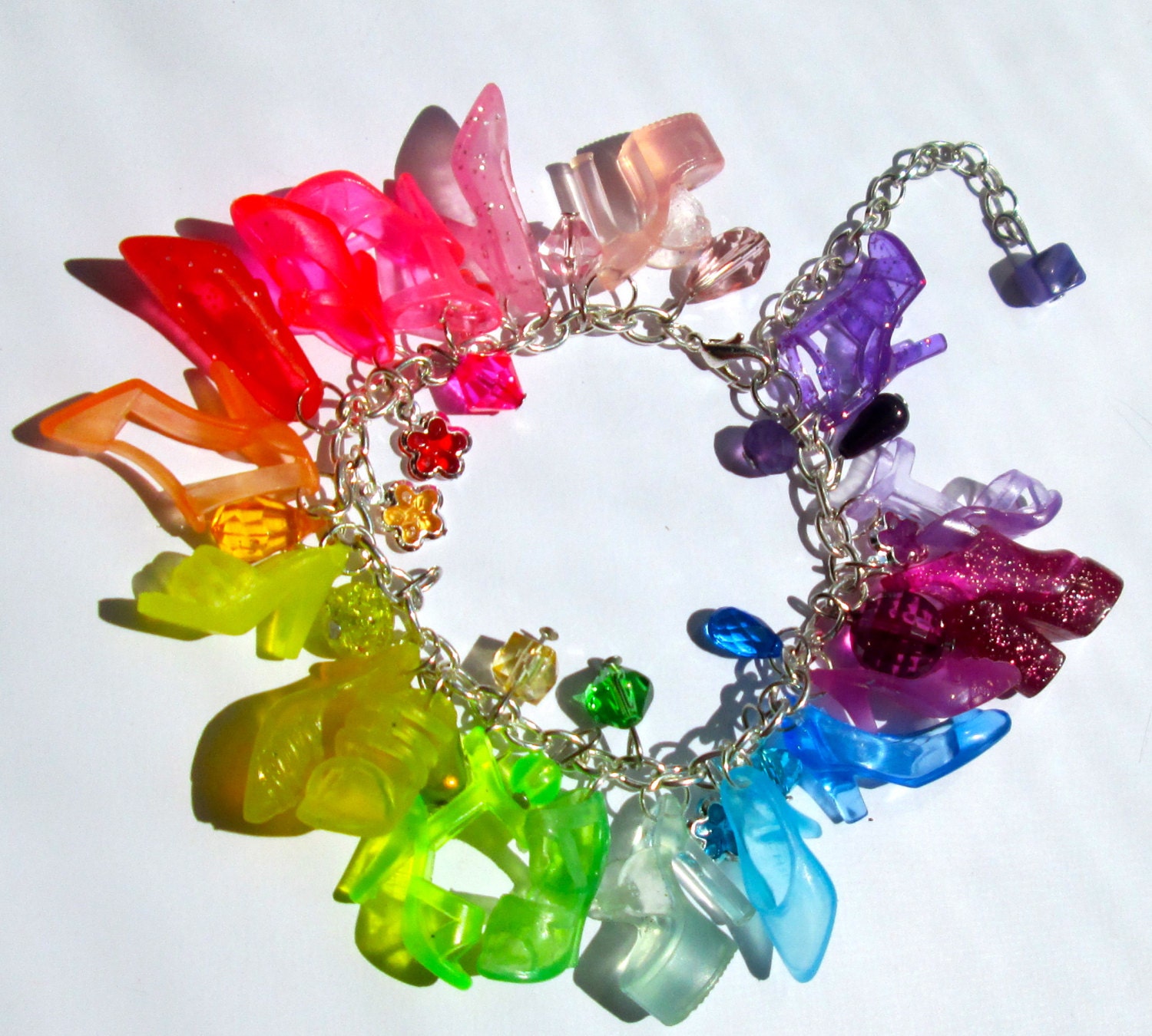 Barbie Shoe Bracelet / MultiColored Transparent shoes and