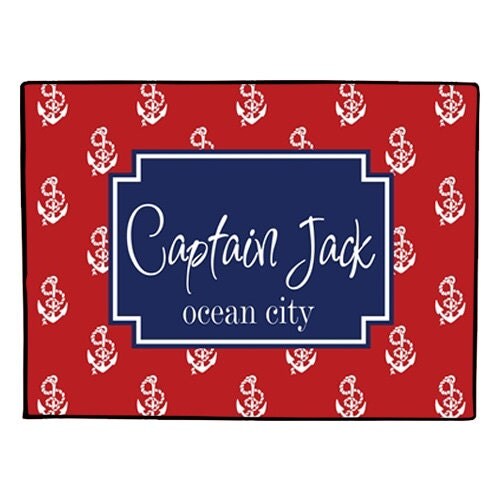 Nautical Doormat Personalized Door Mat Coastal Anchor Floor