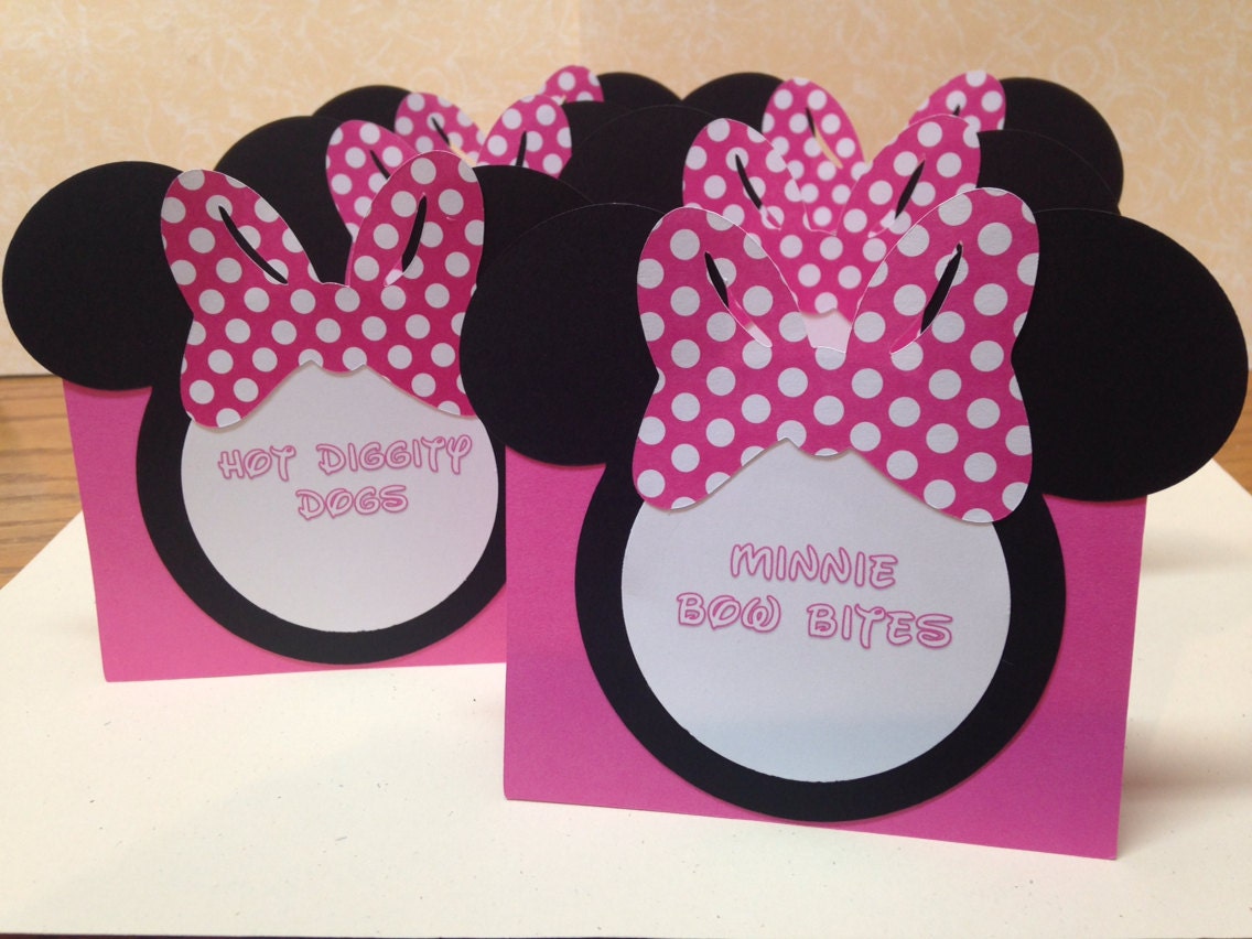 minnie mouse foodbuffet labels by partiesbytraciemac on etsy