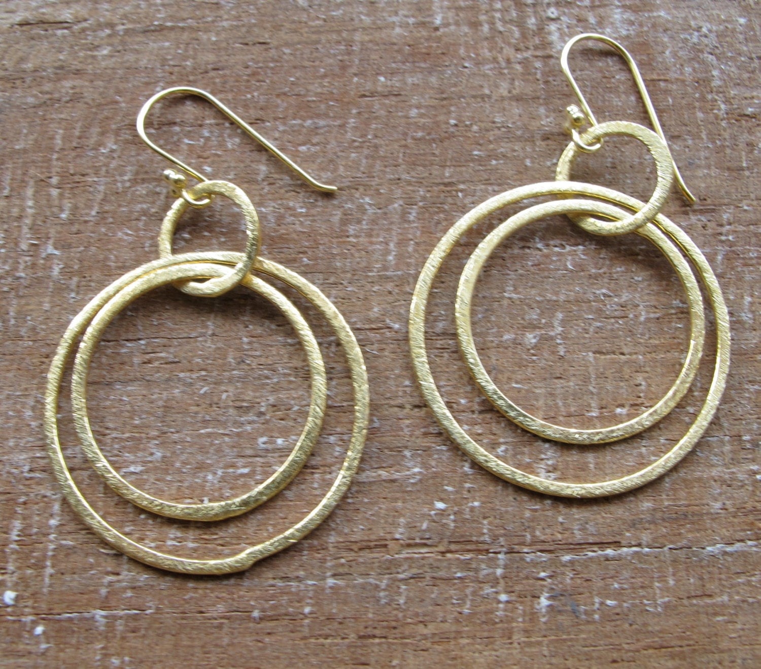 Gold Dangle Earrings Gold Hoop Earrings Silver Loop by Belesas