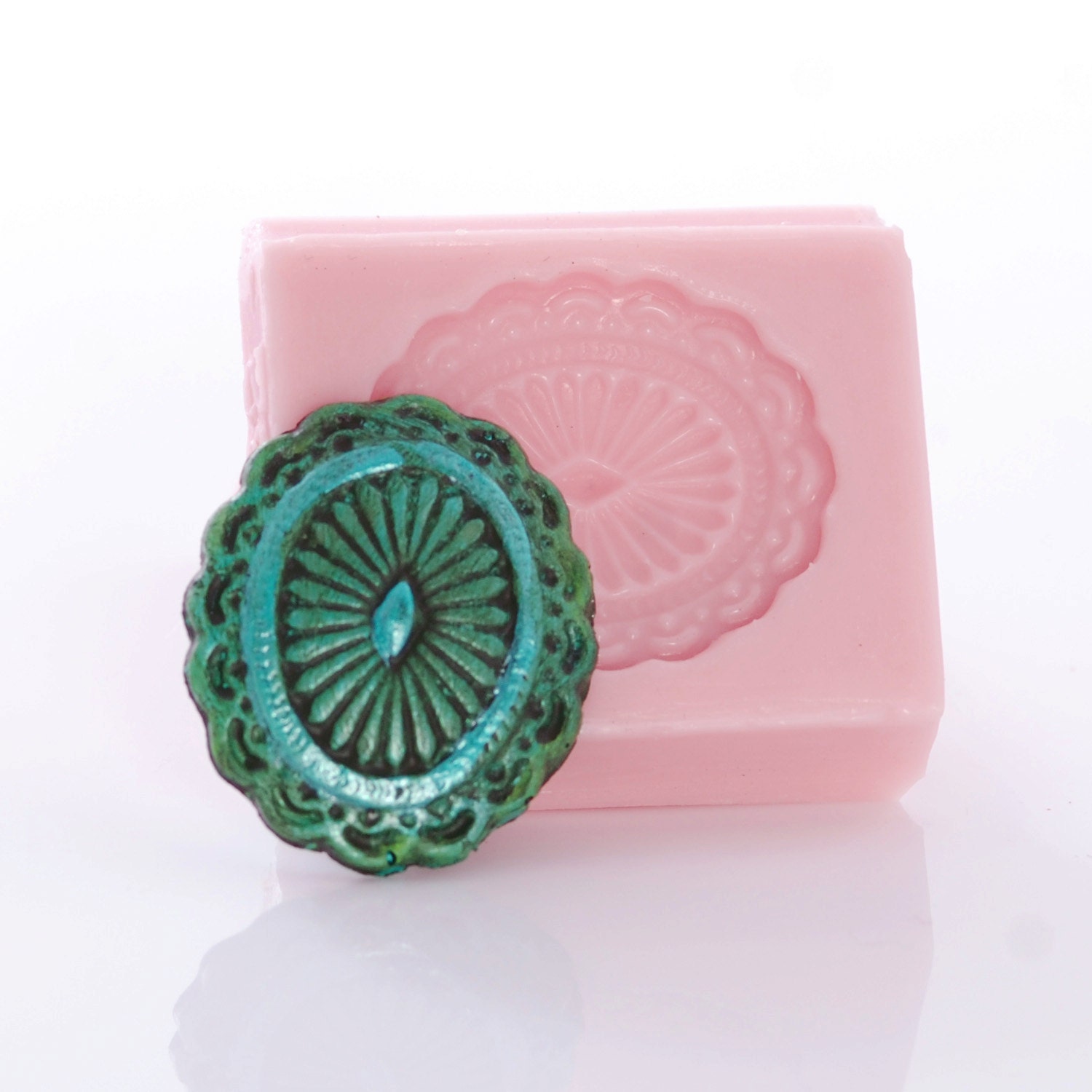 Silicone Concho Mold Cabochon Jewelry Polymer Clay Metal Clay