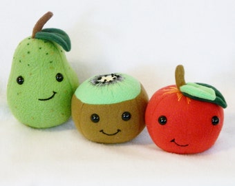 Plush fruit play food set