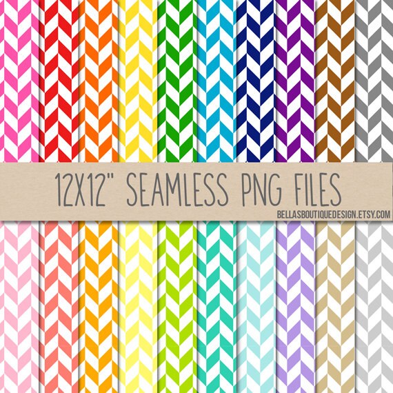 Instant Download, SEAMLESS, Herringbone - Basic Patterns - 12x12" Digital Paper 20-Pack Il_570xn
